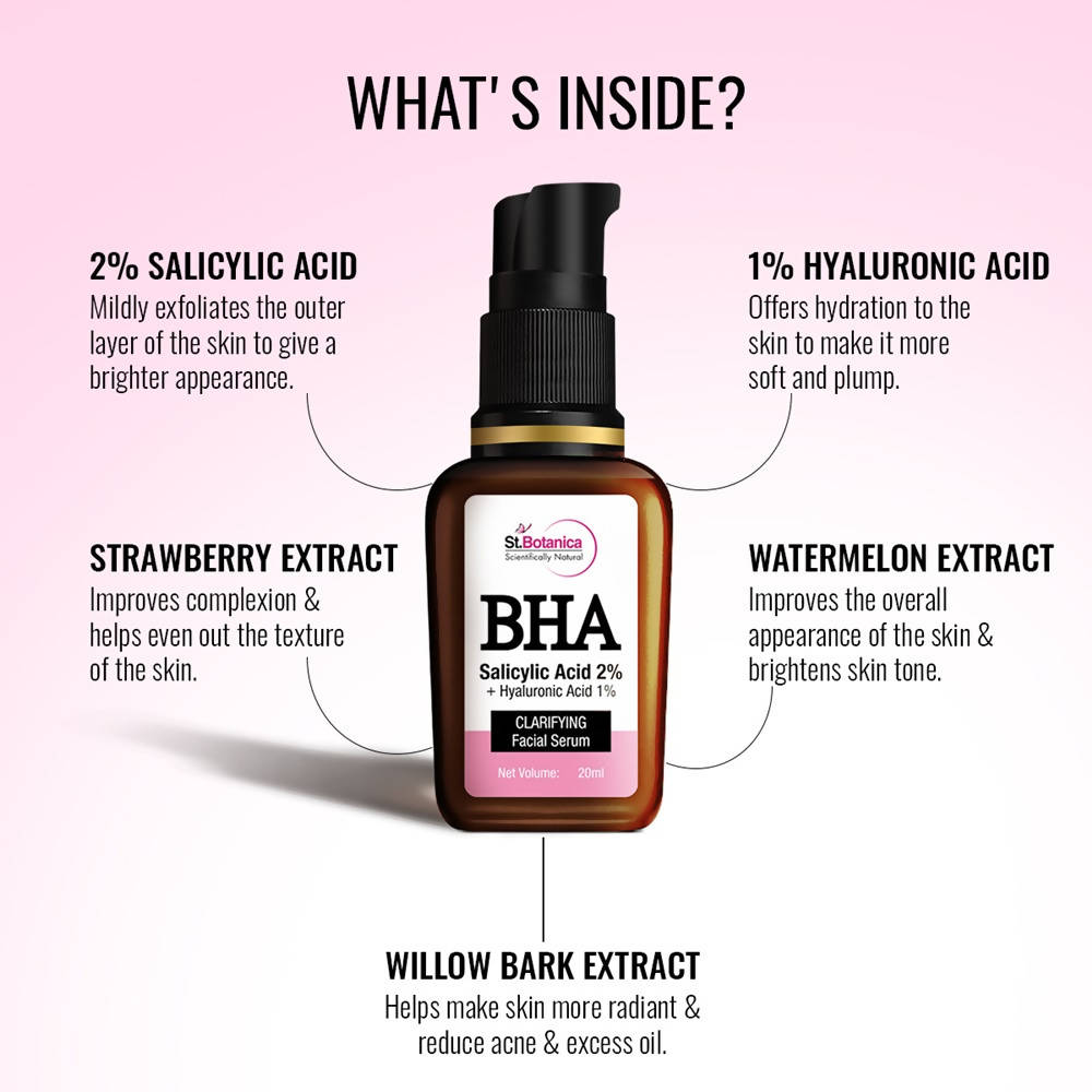 St.Botanica BHA Salicylic Acid 2% + Hyaluronic Acid 1% Clarifying Facial Serum | Grocsy