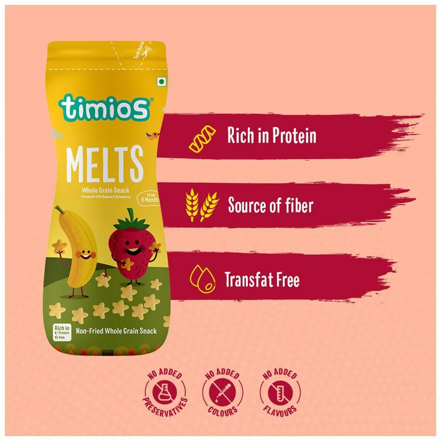 Timios Melts Banana And Strawberry Finger Food For Babies | Grocsy
