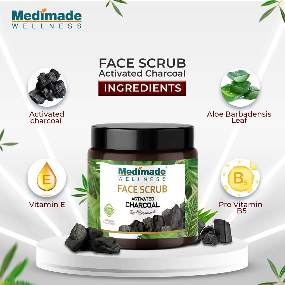 Medimade Wellness Activated Charcoal Face Scrub | Grocsy