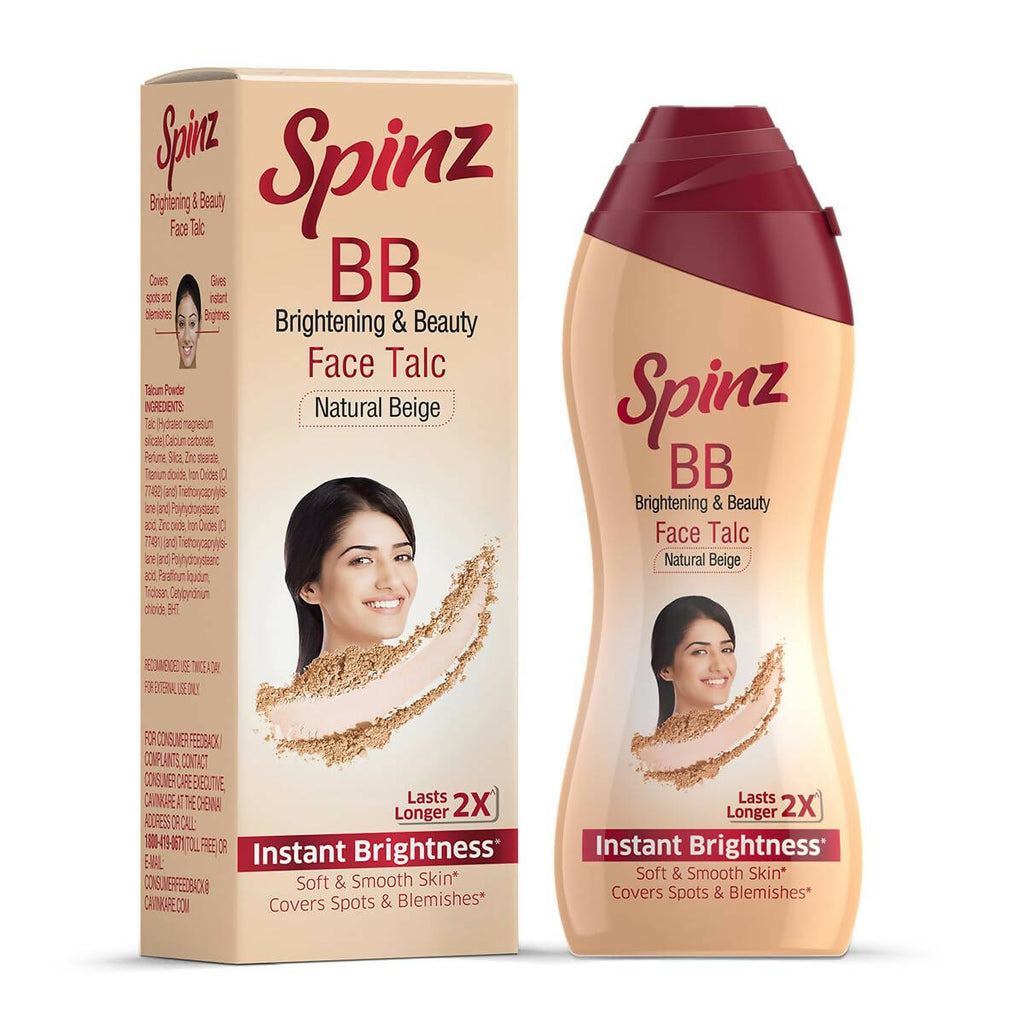 Spinz BB Brightening & Beauty Face Talc - Natural Beige | Grocsy