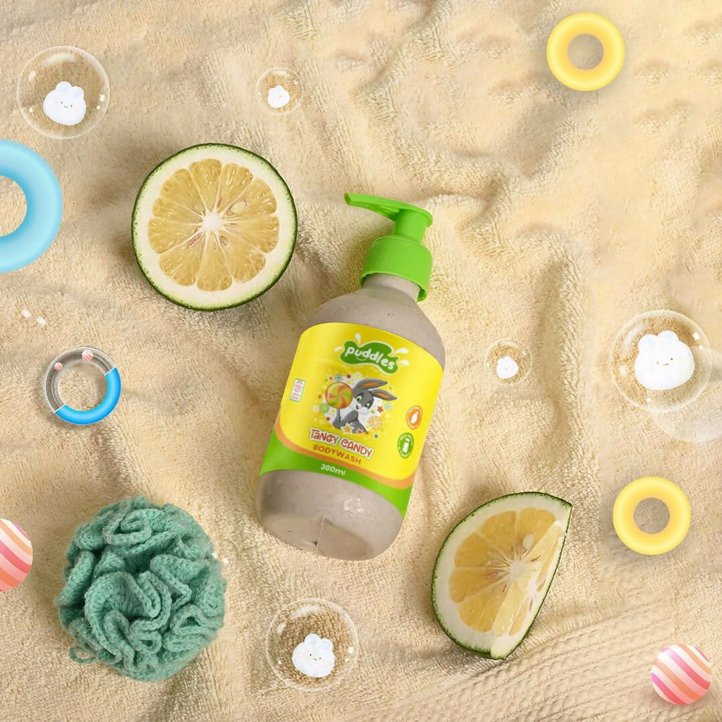 Puddles Organic Tangy Candy Body Wash For Kids, Turmeric, Milk Protein, Citrus Essential Oils | Grocsy