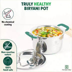 The Indus Valley TurboCuk Tri-ply Stainless Steel Biryani Cooking Pot/Casserole, Premium Quality, 3 Layer Thick Body, Cool Silicone Handles, 100% Toxin-free, Non-stick, Induction & Gas, Spatula, 2.9L | Grocsy