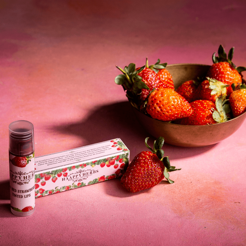 Haappyherbs Lip Balm With Tint Strawberry | Grocsy