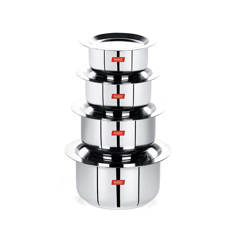 Sumeet Stainless Steel Tope/ Patila/cookware With Lids | Grocsy