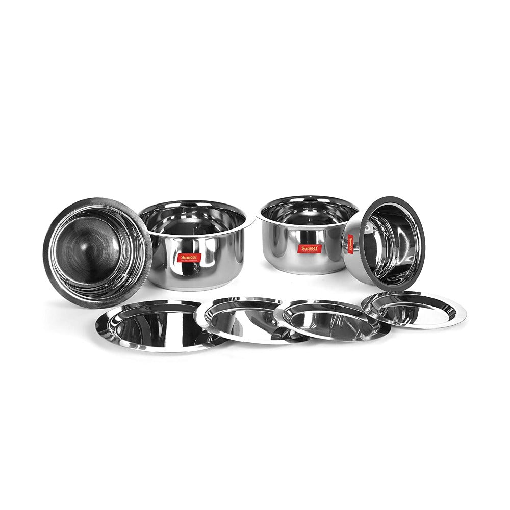 Sumeet Stainless Steel Tope/ Patila/cookware With Lids | Grocsy
