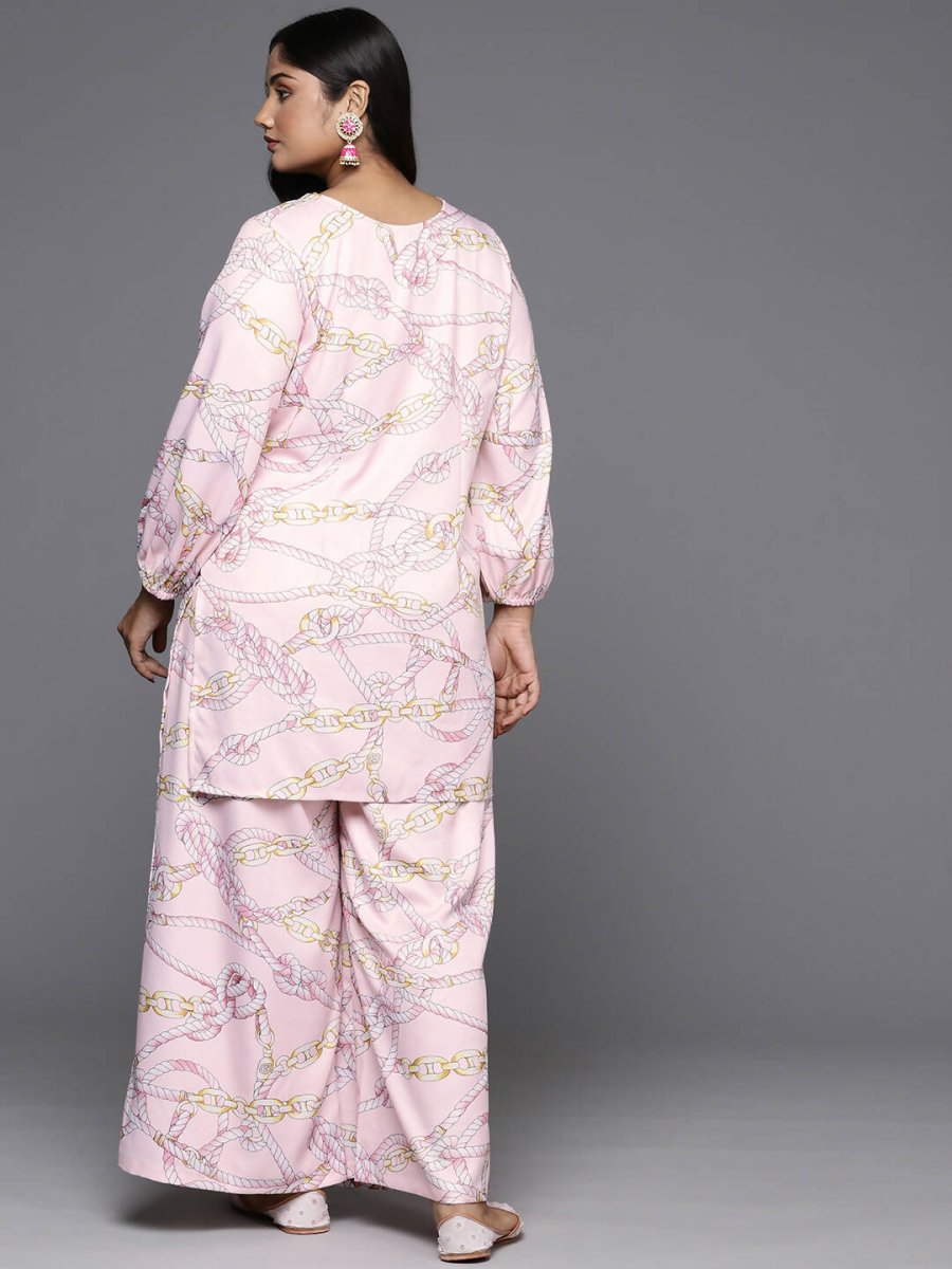 Ahalyaa Women's Traditional Wear Co-ords - Pink | Grocsy