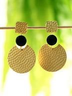 Joban Fashion Women Round Shape Matte Gold Earrings | Grocsy