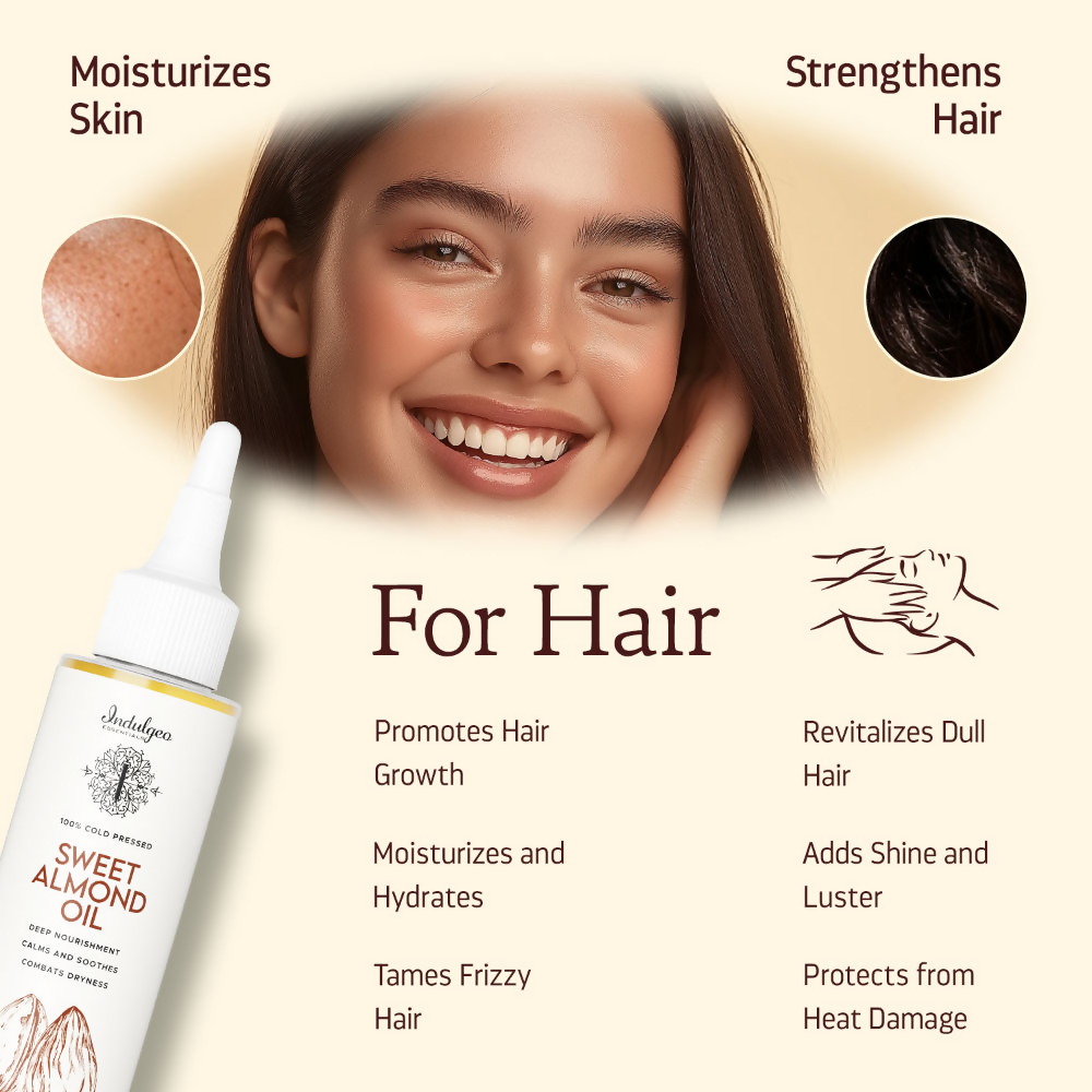 Indulgeo Essentials Cold Pressed Sweet Almond Oil | Grocsy