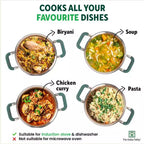 The Indus Valley TurboCuk Tri-ply Stainless Steel Biryani Cooking Pot/Casserole, Premium Quality, 3 Layer Thick Body, Cool Silicone Handles, 100% Toxin-free, Non-stick, Induction & Gas, Spatula, 2.9L | Grocsy