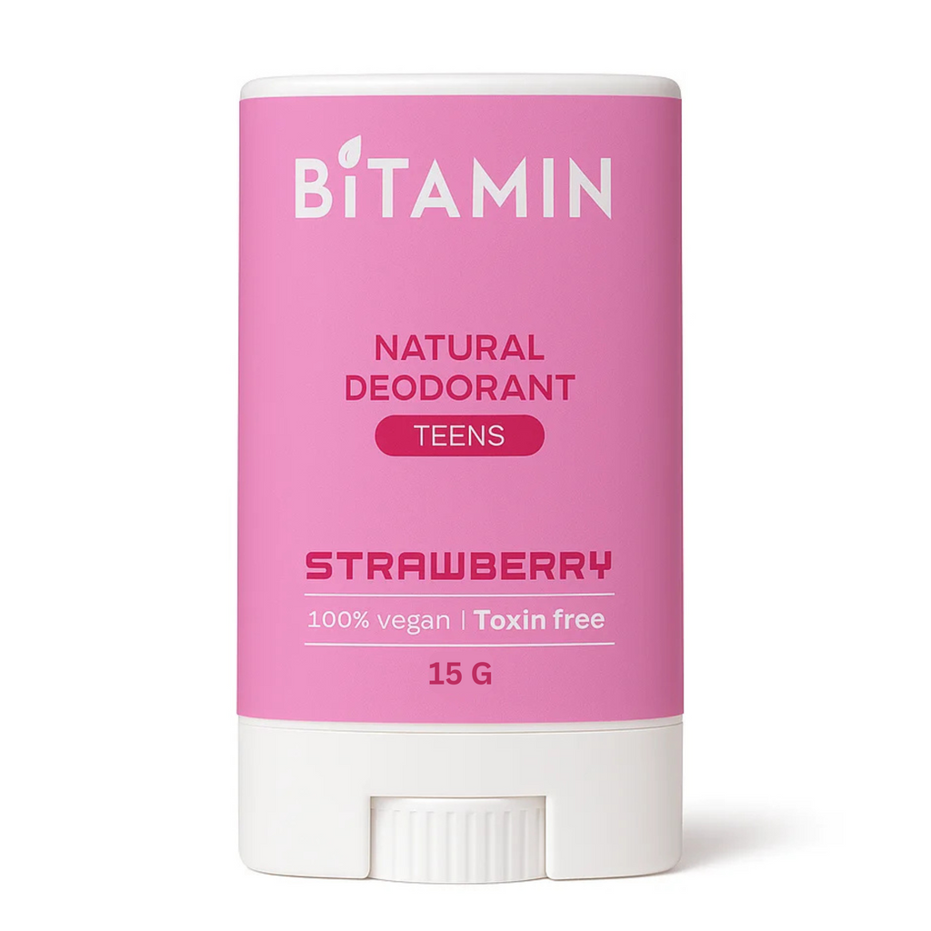 Bitamin Strawberry Teens Natural Deodorant Roll On Stick | Grocsy
