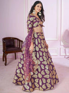 Tulsi Art Stunningâ Purple Sequins Georgette Engagement Wear Lehenga Choli | Grocsy