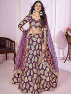 Tulsi Art Stunningâ Purple Sequins Georgette Engagement Wear Lehenga Choli | Grocsy
