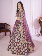 Tulsi Art Stunningâ Purple Sequins Georgette Engagement Wear Lehenga Choli | Grocsy