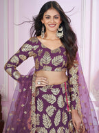 Tulsi Art Stunningâ Purple Sequins Georgette Engagement Wear Lehenga Choli | Grocsy