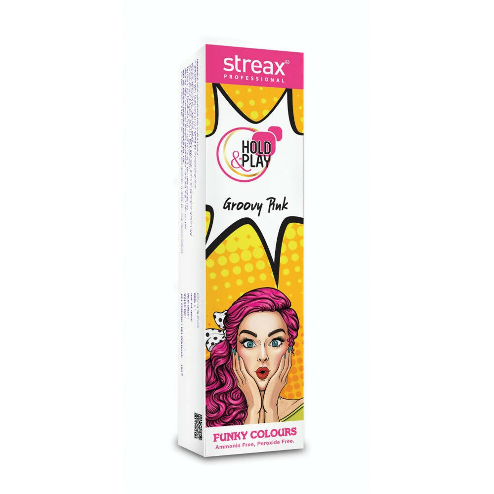 Streax Professional Hold & Play Funky Colours - Groovy Pink | Grocsy