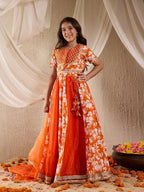 Joban Fashion Girl's Rust Color Lehenga Choli | Grocsy