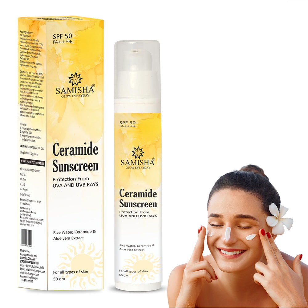 Samisha Ceramide & Hyaluronic Acid  Sunscreen Spf 50 Pa++++ | Grocsy