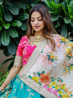 Tulsi Art Superb Blue Sequins Work Art Silk Sangeet Wear Lehenga Choli | Grocsy