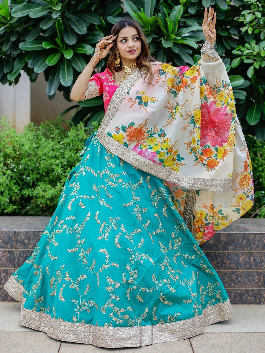 Tulsi Art Superb Blue Sequins Work Art Silk Sangeet Wear Lehenga Choli | Grocsy