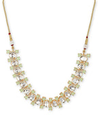 Moissanite & Green Stone Necklace- Ruby Raang | Grocsy