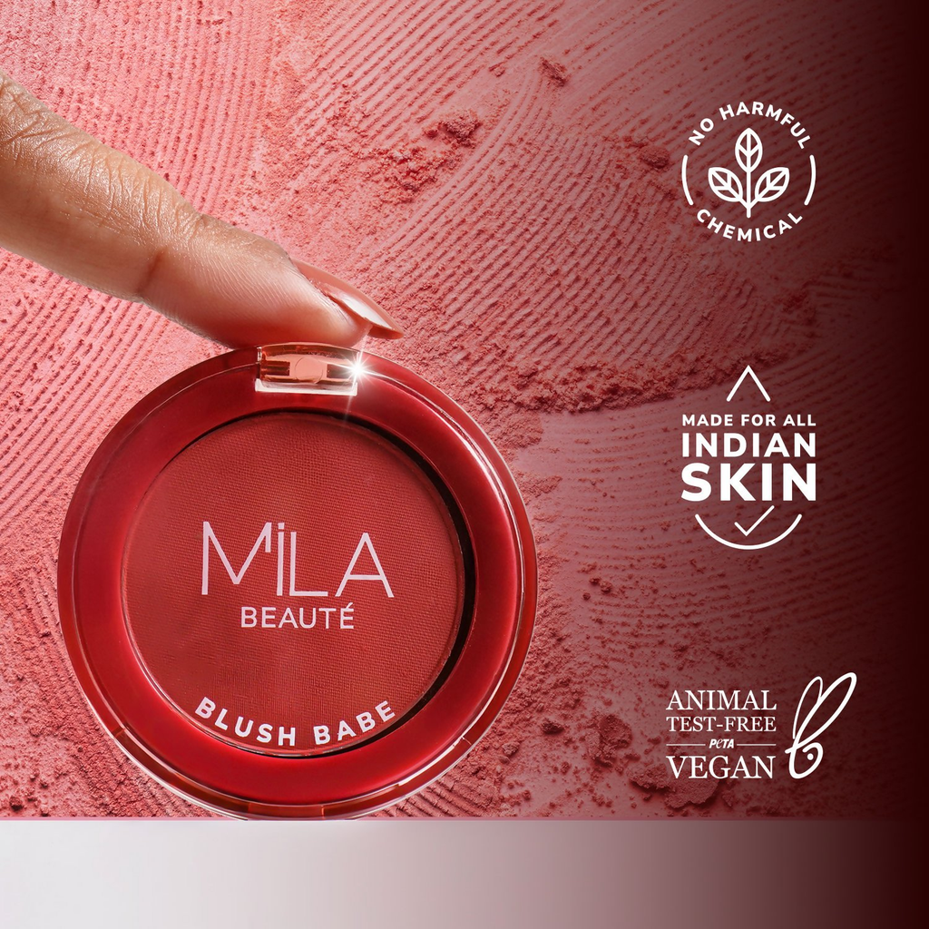 Mila Beaute Babe Blush Powder Blush - Peach Soda | Grocsy