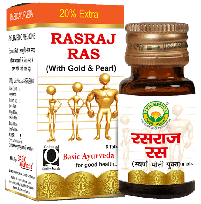 Basic Ayurveda Rasraj Ras with Gold & Pearl | Grocsy