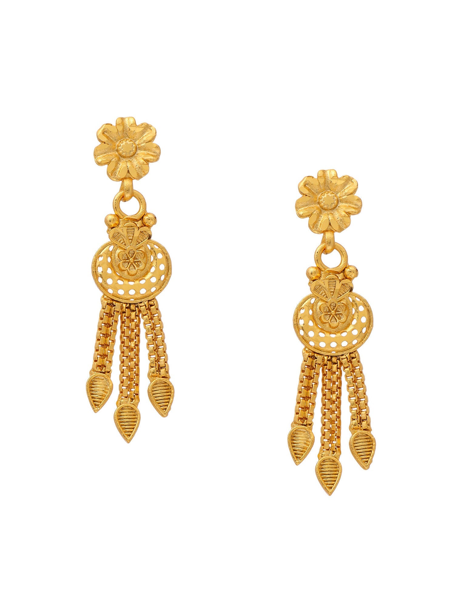 Ruby Raang Golden Choker with Earrings | Grocsy