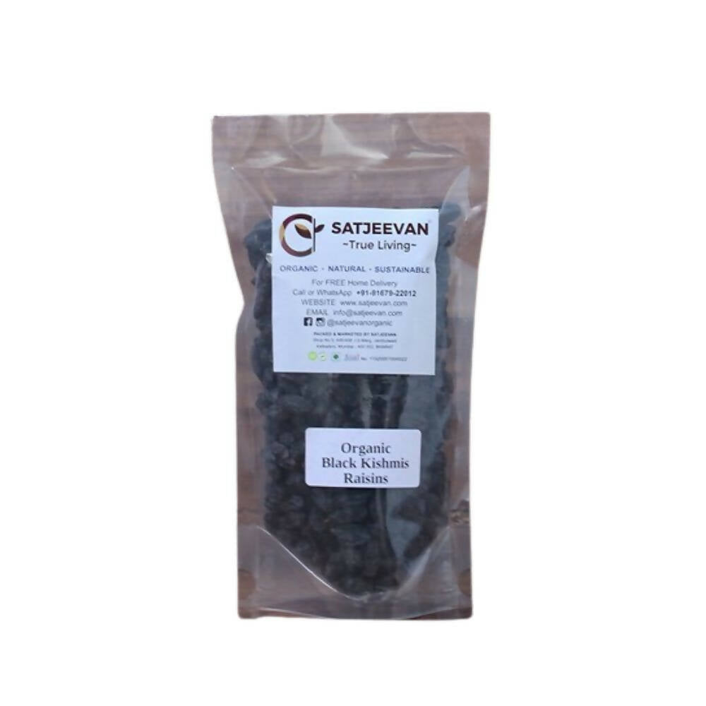 Satjeevan Organic Black Kishmis Raisins | Grocsy