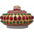Handmade Traditional Marble Sindoor Dani/Kumkum Box with Meenakari Work | Grocsy