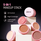 Gleva 5 In 1 Makeup stack Gleva 5 In 1 Makeup stack WIth Concealer, Bronzer, Blusher, Compact & Highlighter Smooth & Blendable Formula - Fair | Grocsy