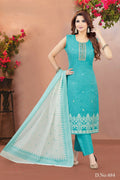 Joban Fashion Women Chanderi Silk Rama Round Neck Emroidery Kurta Set | Grocsy