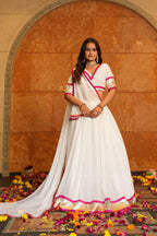 AI Fashion White Georgette Designer Navratri Wear Lehenga Choli Collection | Grocsy