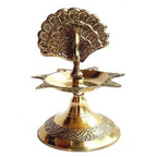 CraftVatika Brass Peacock Diya Oil Lamp (Type 1) | Grocsy