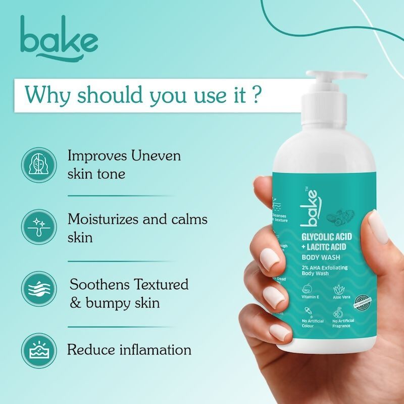 Bake 2% AHA Exfoliating Body Wash | Grocsy