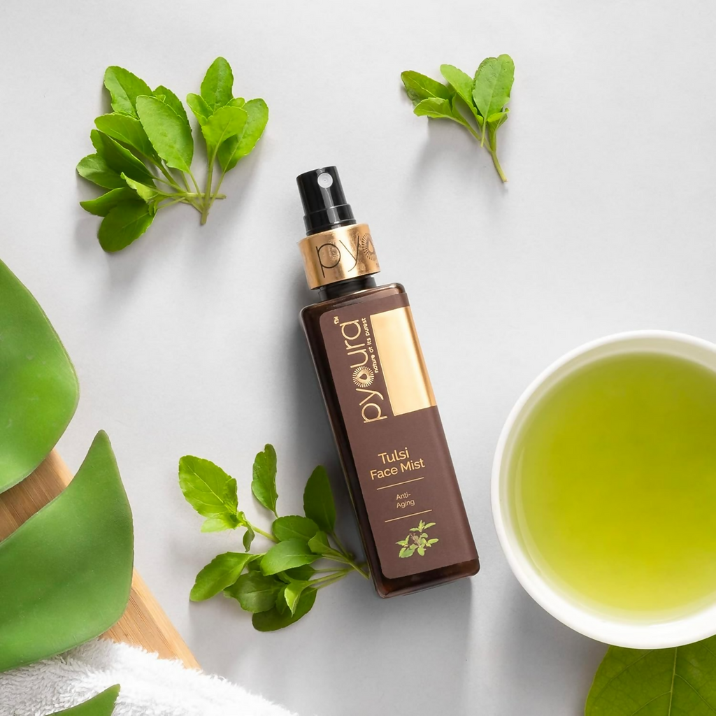 Pyoura Tulsi Anti Wrinkle Glowing Skin Face Toner Mist | Grocsy