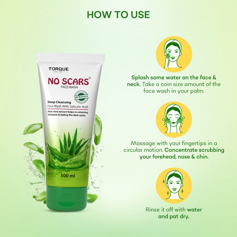 Torque's No Scars Aloevera Face Wash For Deep Cleansing | Grocsy