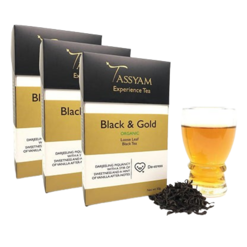 Tassyam Organics Black & Gold Tea | Grocsy