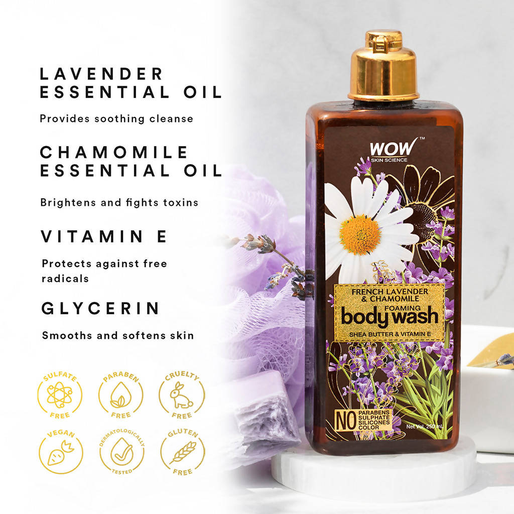 Wow Skin Science French Lavender & Chamomile Foaming Body Wash | Grocsy