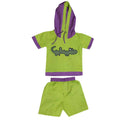 Mhyssa Croco Half sleeves Green and Purple Hoodie with Shorts Set For Kids | Grocsy