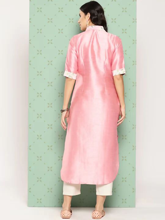 Ahalyaa Women's Traditional wear Kurta - Pink | Grocsy