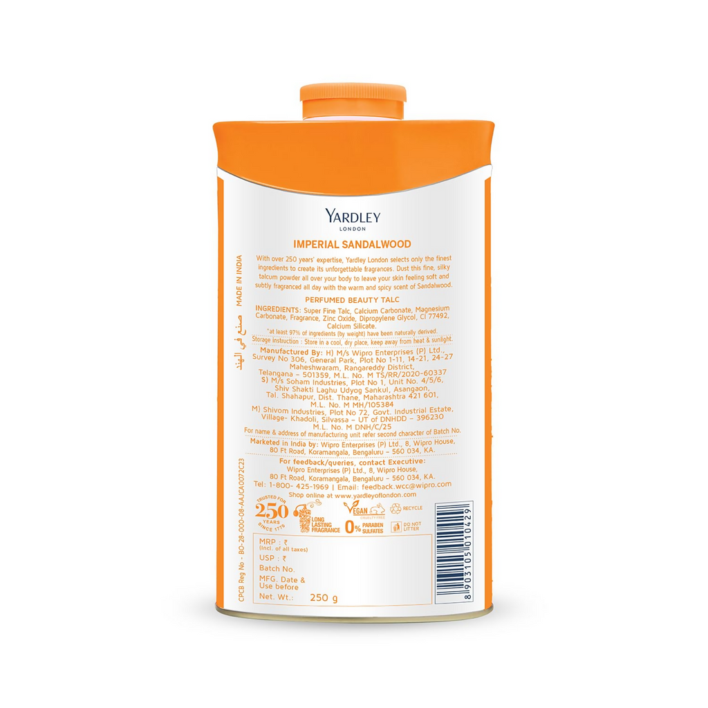 Yardley London Imperial Sandalwood Talc For Women | Grocsy