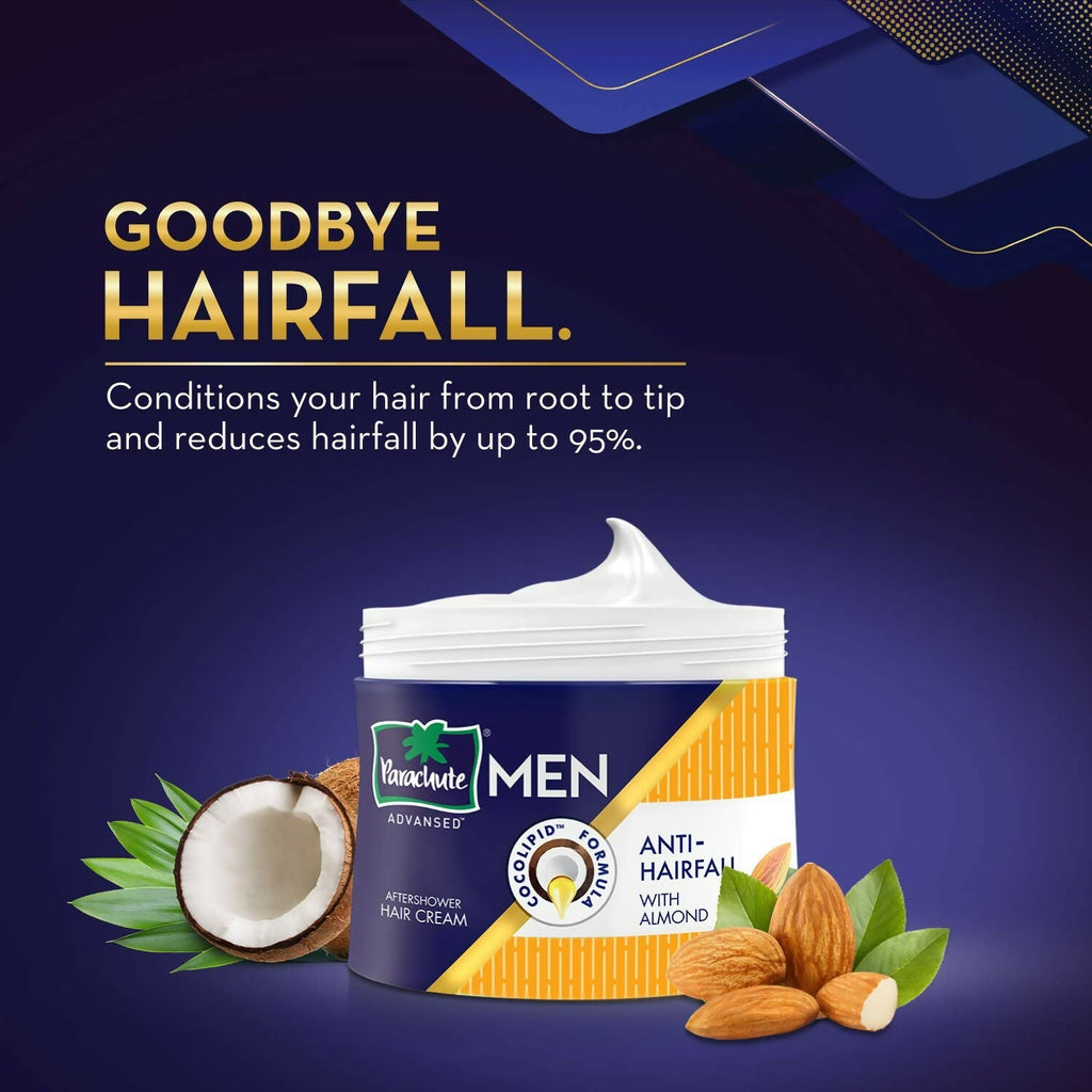 Parachute Hair Cream For Men, Anti Hairfall With Almond After Shower | Grocsy