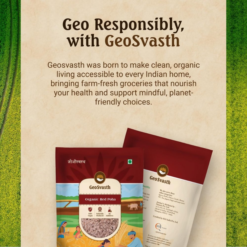 GeoSvasth Organic Red Poha | Grocsy