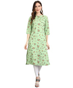 Vamika Pista French Crepe Printed Party Wear/Casual Wear Kurti | Grocsy