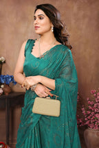 Aafreen Partywear Designer Rama Rangoli Silk Fancy Saree | Grocsy