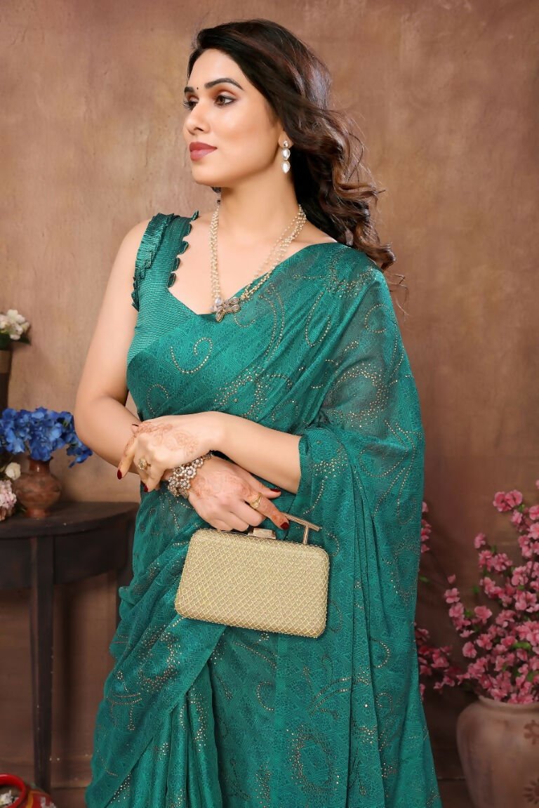 Aafreen Partywear Designer Rama Rangoli Silk Fancy Saree | Grocsy