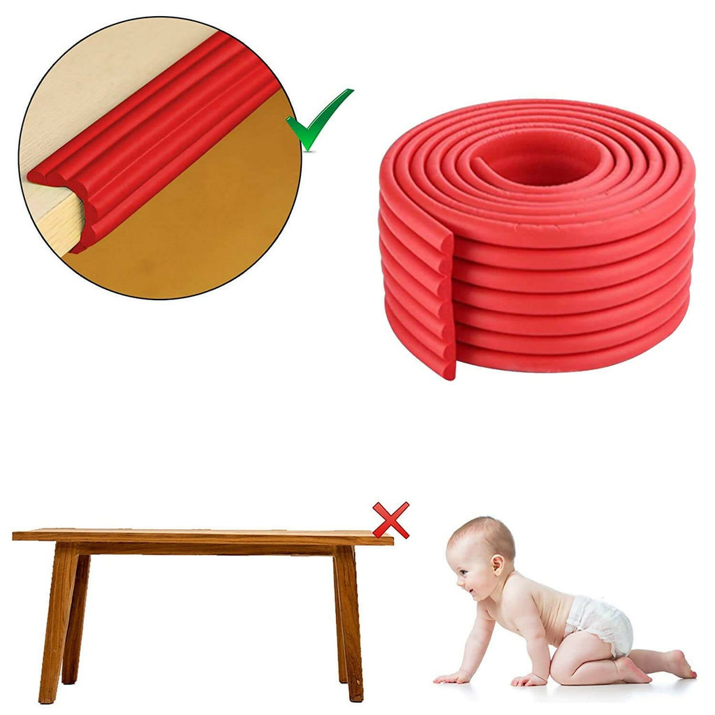 Safe-O-Kid Unique High Density- Prevents From Head Injury Multi-Functional 2 Meter Edge Guard - Red | Grocsy