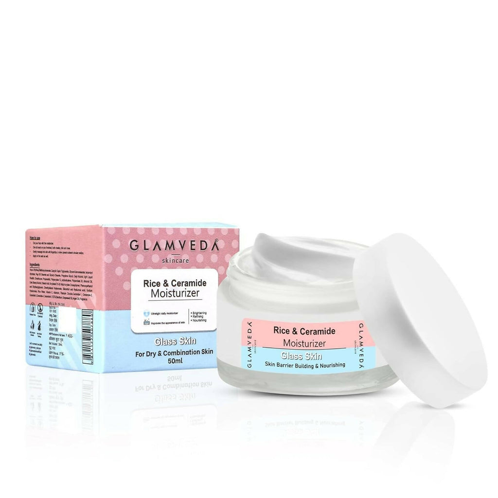 Glamveda Korean Glass Skin Rice & Ceramide Moisturizer | Grocsy