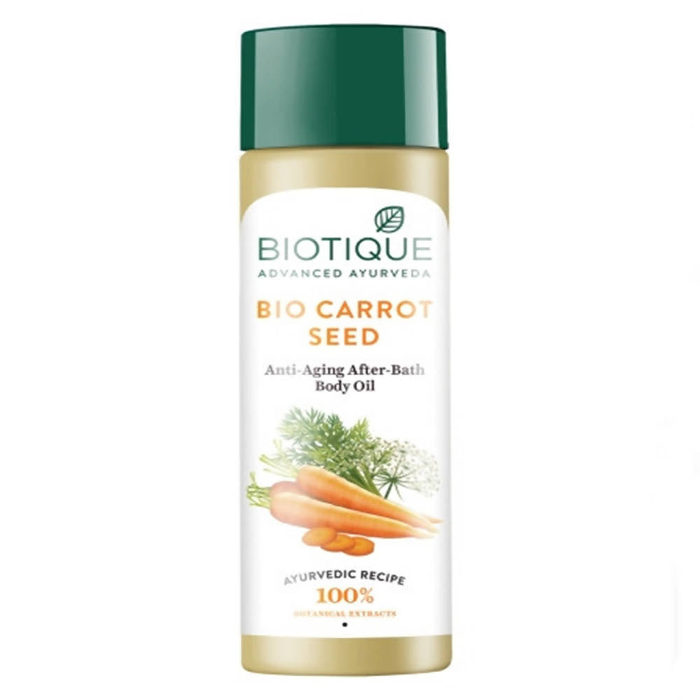 Biotique Advanced Ayurveda Bio Carrot Seed Anti-Aging After-Bath Body Oil | Grocsy