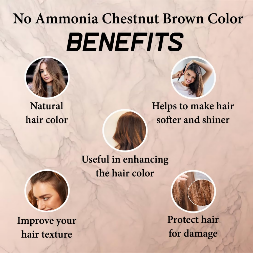 VedicAyurveda Henna Based Hair Colour - Soft black & Chestnut Brown | Grocsy